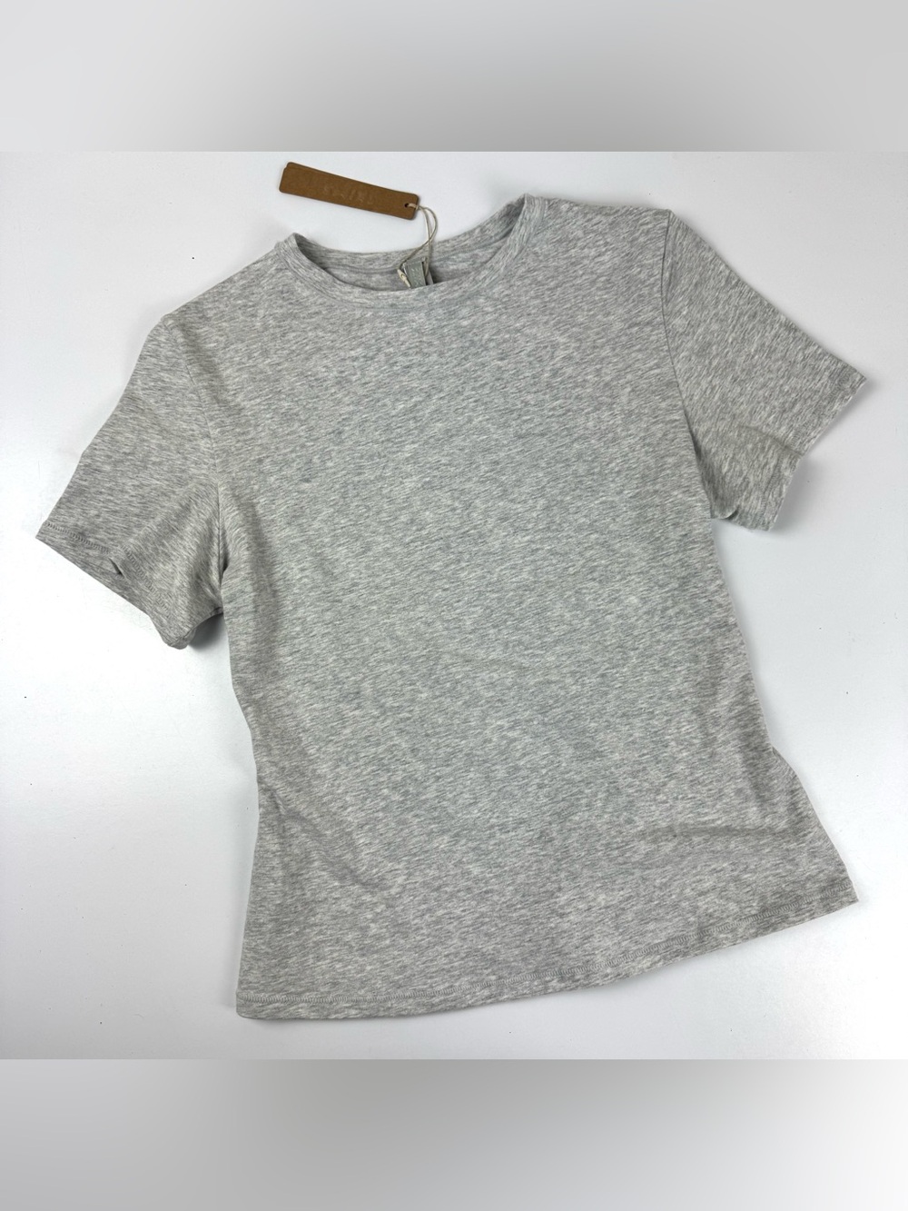 NWT Skims Sz M Cotton Jersey T-Shirt Short Sleeve Tee Light Heather Grey - Kim K